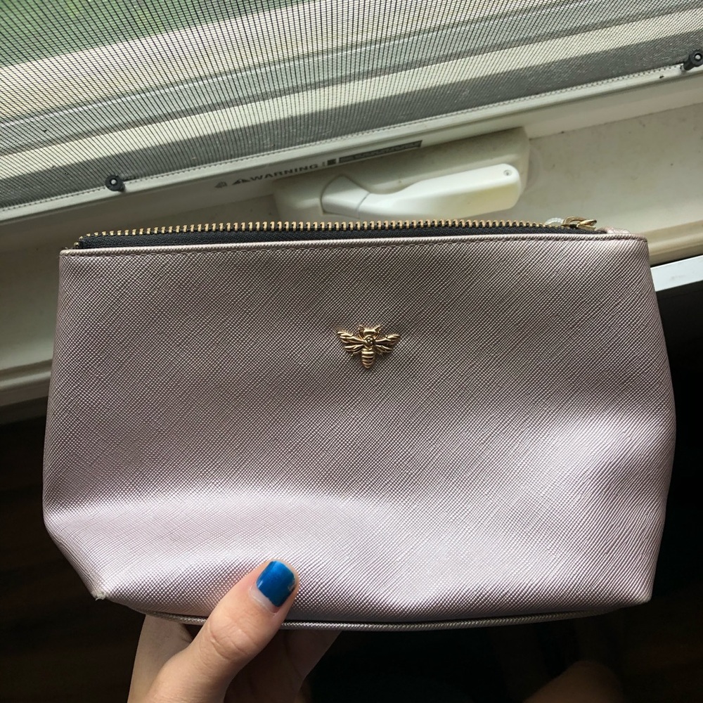 Pearl Metallic Pink makeup bag / pouch
